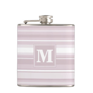 Monogram rose quartz stripes flask