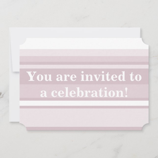 Monogram rose quartz stripes invitation (Front)