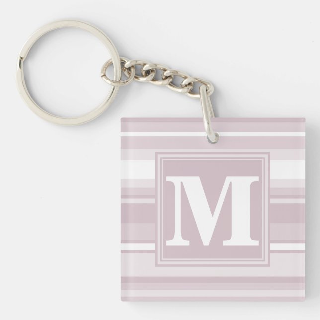 Monogram rose quartz stripes keychain (Front)