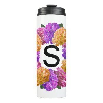 Monogram Rose Thermal Tumbler by jabcreations at Zazzle
