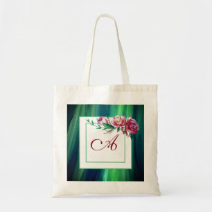 Monogram Roses   Budget Tote Bag
