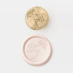 Monogram & Roses Wedding Wax Seal Stamp