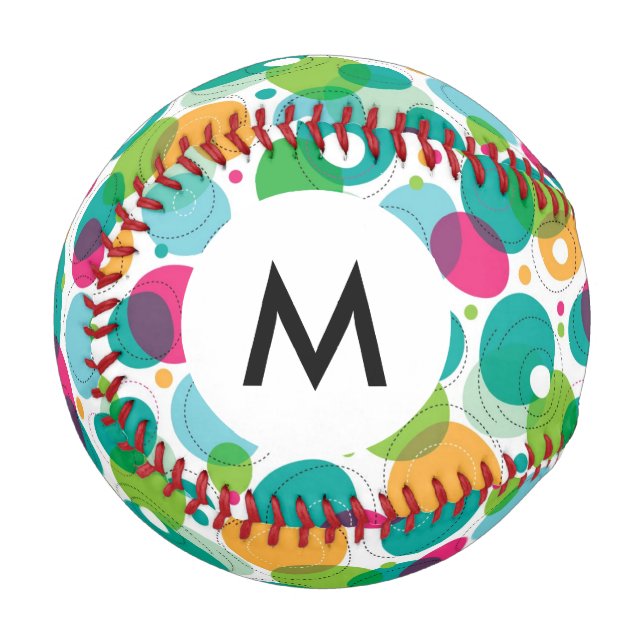Monogram Round bubbles kids pattern Baseball (Front Left)
