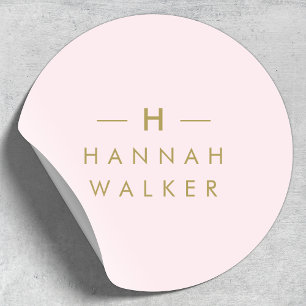 Monogram Round Sticker Gift Envelope Seal Labels