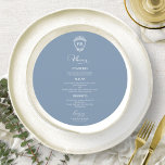 Monogram Round Wedding Menu Cards Dusty Blue<br><div class="desc">A simple chic calligraphy wedding menu card. I do offer a free customisation service,  if you have any questions or special requests,  please feel free to contact me.</div>
