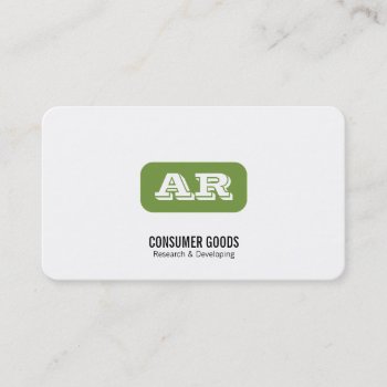 Monogram Rounded Background (apple Green) Business Card by lovely_businesscards at Zazzle