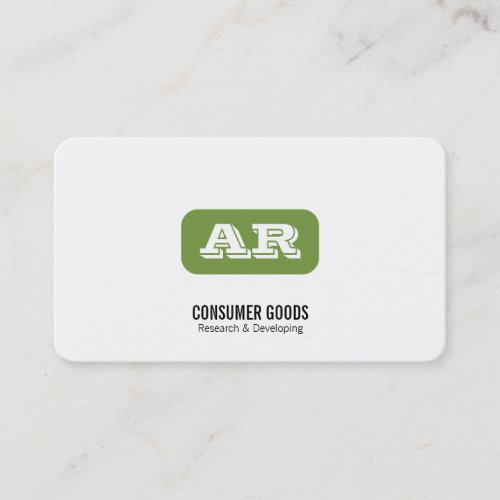 Monogram Rounded Background apple green Business Card