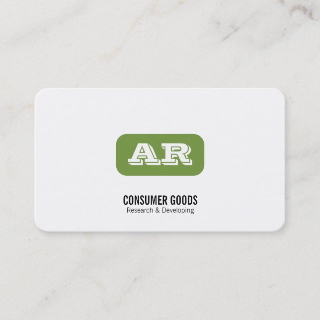 Monogram Rounded Background (apple green) Business Card (Front)