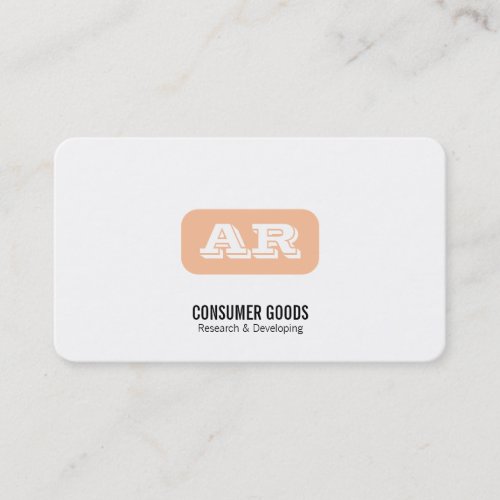 Monogram Rounded Background apricot Business Card