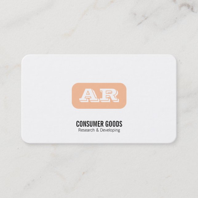 Monogram Rounded Background (apricot) Business Card (Front)
