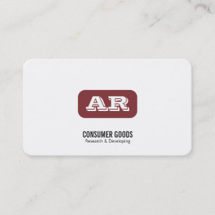 Monogram Rounded Background (deep red) Business Card