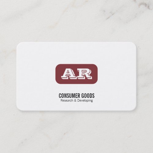 Monogram Rounded Background deep red Business Card