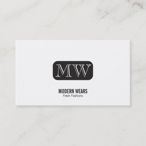 Monogram Rounded Background open type face Business Card