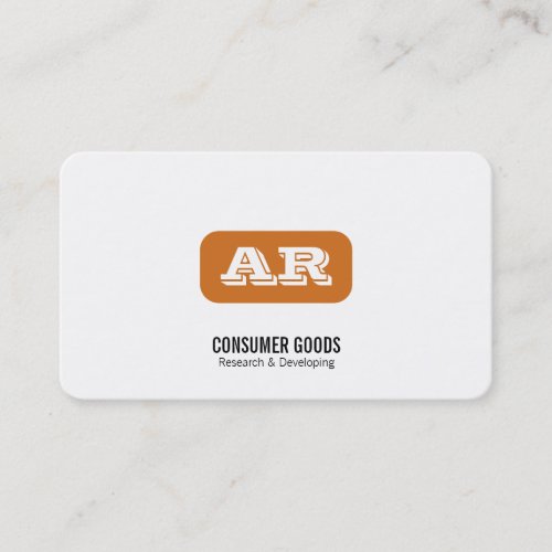 Monogram Rounded Background orange Business Card