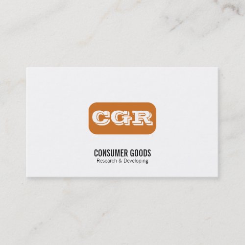 Monogram Rounded Background orange Business Card