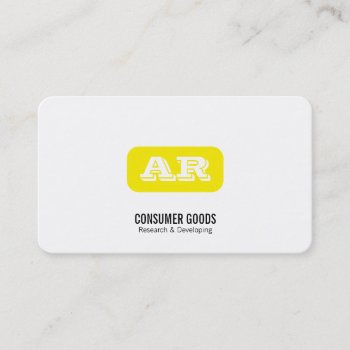 Monogram Rounded Background (yellow) Business Card by lovely_businesscards at Zazzle