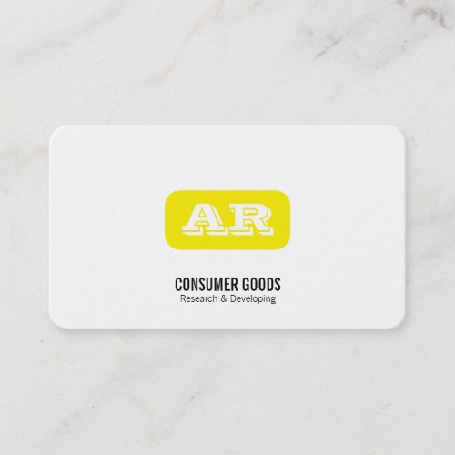 Monogram Rounded Background yellow Business Card
