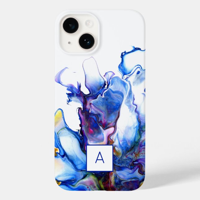 Monogram Royal Blue Abstract Blue Case-Mate iPhone Case (Back)