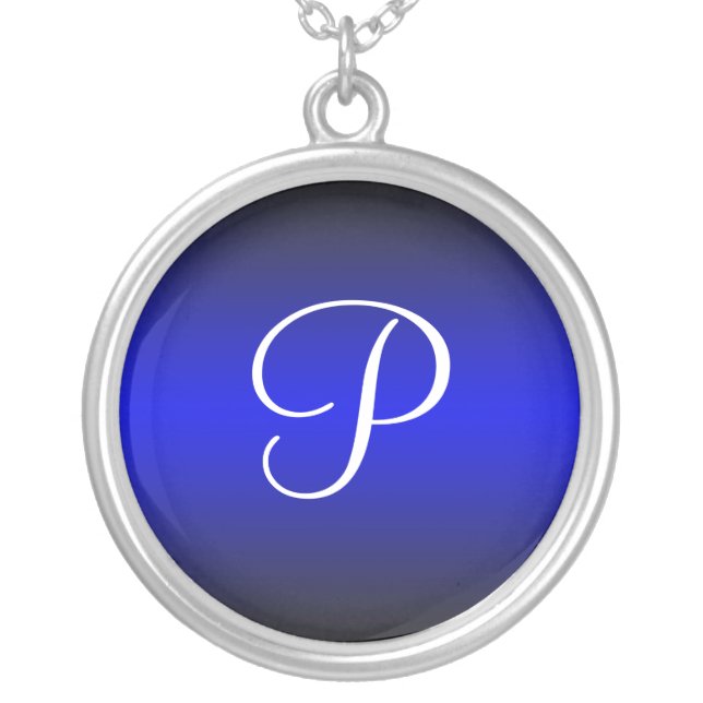 Monogram Royal Blue Gradient ~ Necklace (Front)