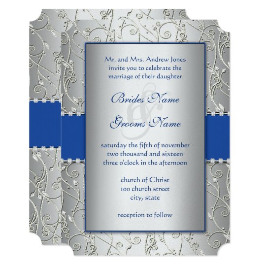 Royal Blue And Silver Wedding Invitations 7