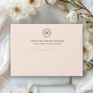Monogram, Royal, Elegant, Wedding Envelope