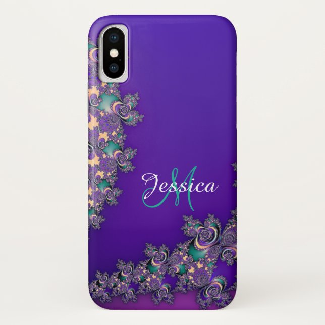 Monogram Royal Purple Fractal Case (Back)