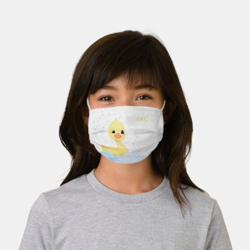 Monogram Rubber Ducky _ Glitter Duck and Bubbles Kids Cloth Face Mask