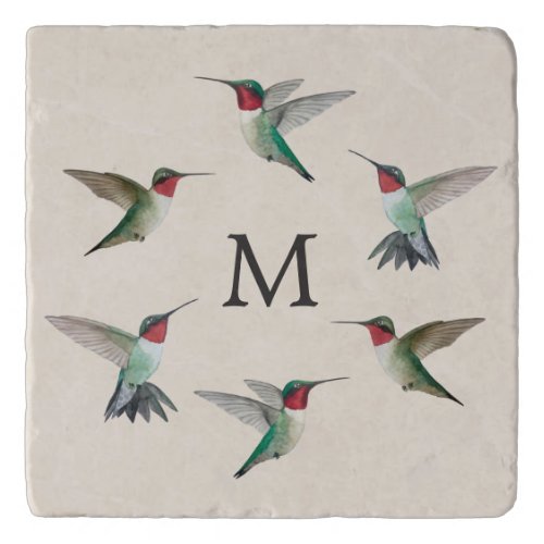 Monogram Ruby_throated Hummingbirds  Trivet