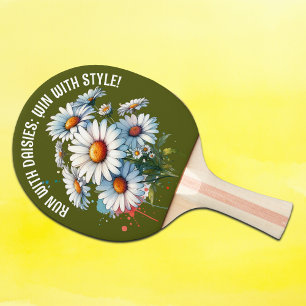Monogram Run with daisies: win with style Green Ping Pong Paddle