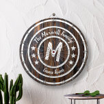 Monogram Rustic Barn Wood Dart Board<br><div class="desc">This Monogram Rustic Barn Wood Dart Board is a great addition to your family game room. Fun game for hours of entertainment. Customize with your name and text.</div>