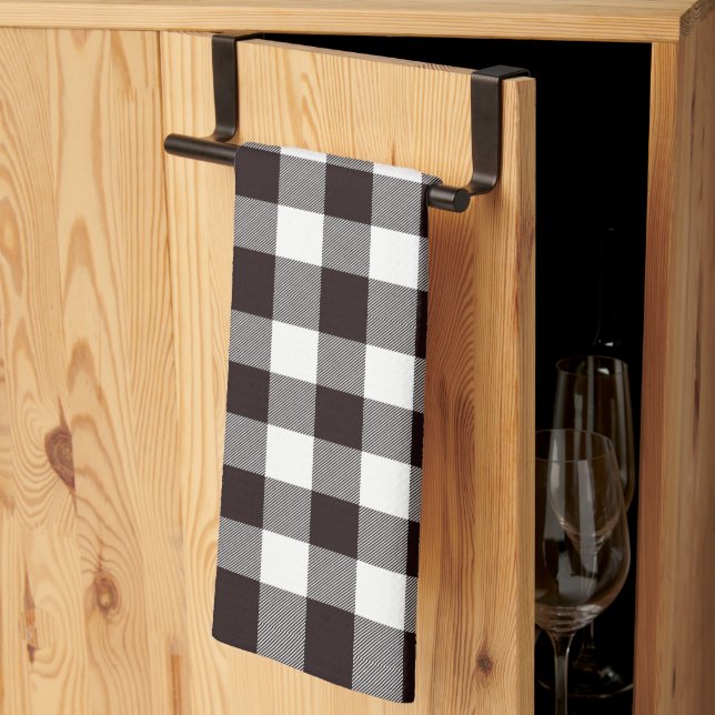 Monogram Rustic Chic Plaid  Kitchen Towel (Thirds Fold)