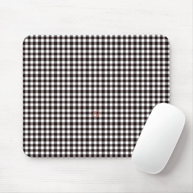   Monogram Rustic Chic Plaid Mouse Pad (With Mouse)