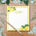 Monogram rustic country lemon watercolor polka dot notepad<br><div class="desc">Freshen up your to do lists with this beautiful, chic, simple, modern, custom monogram name notepad. Fresh, rustic, country watercolor lemons and green leaves, along with grass green handwritten script typography, overlay white polka dots on a light yellow background. Personalize with your name and monogram initial. Makes a stylish statement...</div>
