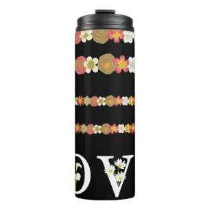  Monogram Rustic Daisy Floral Love  Thermal Tumbler
