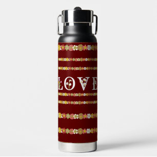 Monogram Rustic Daisy Floral Love Water Bottle