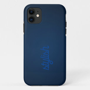 Monogram Rustic ]Dark Blue iPhone 11 Case