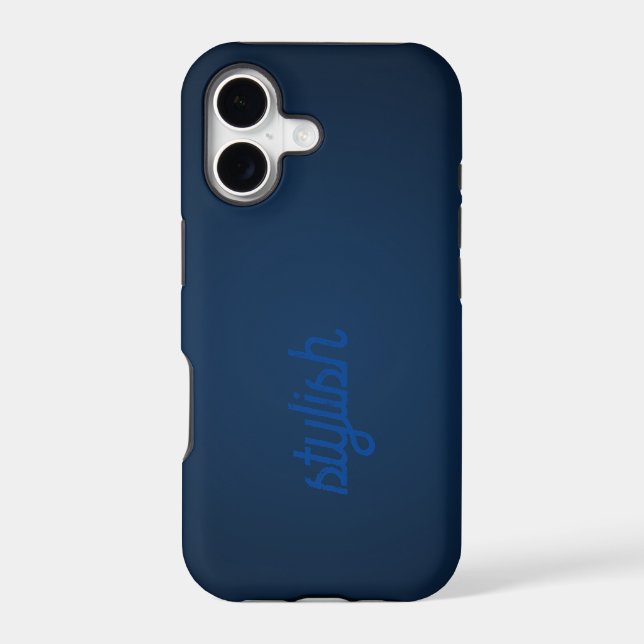 Monogram Rustic ]Dark Blue Iphone Case (Back)