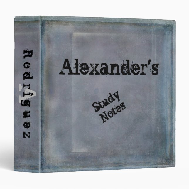 Monogram Rustic Gray  3 Ring Binder (Front/Spine)