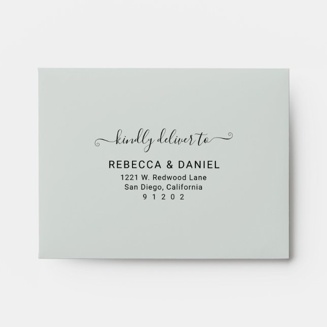Monogram Rustic Greenery with Return Address RSVP Envelope (Front)