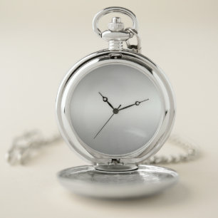 Monogram Rustic Grey & White Silver Pocket Watch