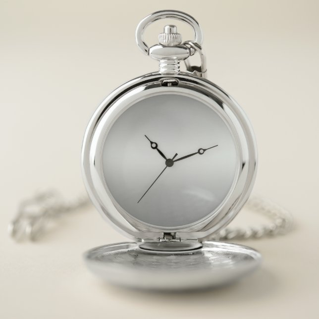 Monogram Rustic Grey & White Silver Pocket Watch (Inside)