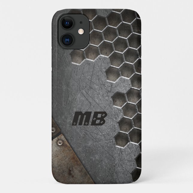 Monogram Rustic Grunge Masculine Personalized Case-Mate iPhone Case (Back)