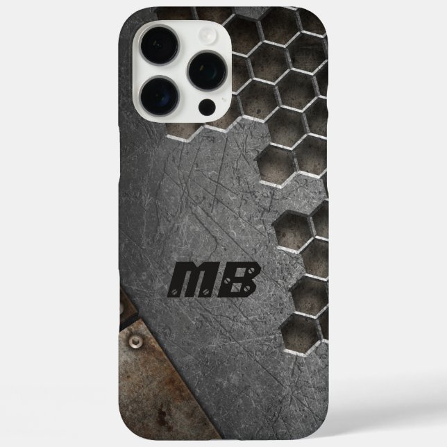 Monogram Rustic Grunge Masculine Personalized Case-Mate iPhone Case (Back)