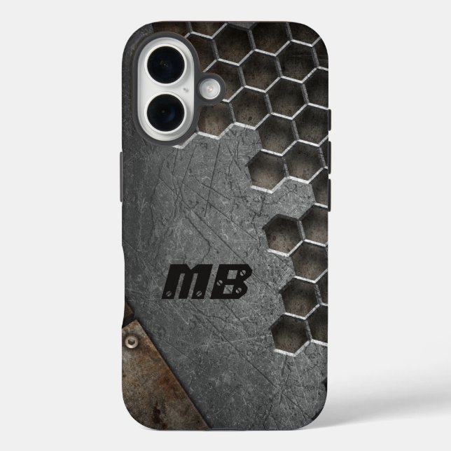 Monogram Rustic Grunge Masculine Personalized Case-Mate iPhone Case (Back)