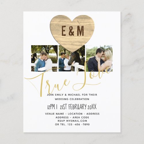 Monogram Rustic Photo Collage Love Heart Wedding