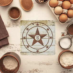 Monogram Rustic star wheel ceramic tile Trivet