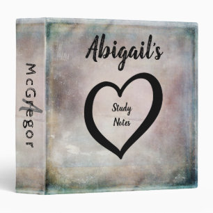 Monogram Rustic Teal Purple Gold 3 Ring Binder