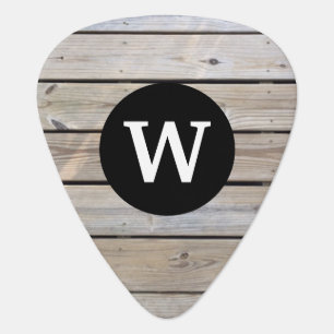 Monogram Rustic Wood Guitar Pick