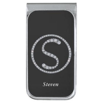 Monogram S Bling Ring Money Clip by ComicDaisy at Zazzle