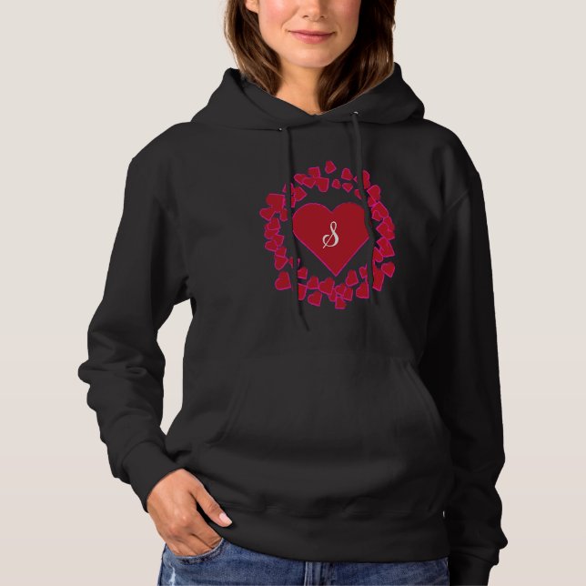 Monogram S  Heart Wreath Shape Hoodie (Front)